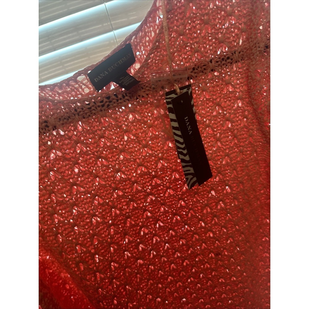 Dana Buchman "Maitai Coral" Crochet Knit XLPullover Sweater NWTs - Picture 4 of 8